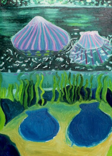 Pittura intitolato "Tu seras la premièr…" da Alice Goudon, Opera d'arte originale, Tessuto