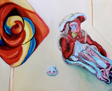 Pittura intitolato "Tu es partout autou…" da Alice Goudon, Opera d'arte originale, Olio