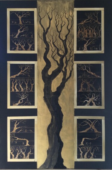 「Le chêne noir 」というタイトルの絵画 Roland  Bousquetによって, オリジナルのアートワーク, アクリル