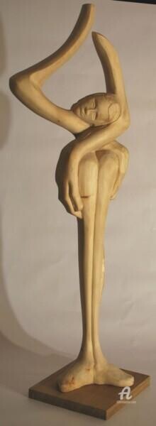 Escultura intitulada "Belle endormie 2" por Christophe Lm, Obras de arte originais, Madeira