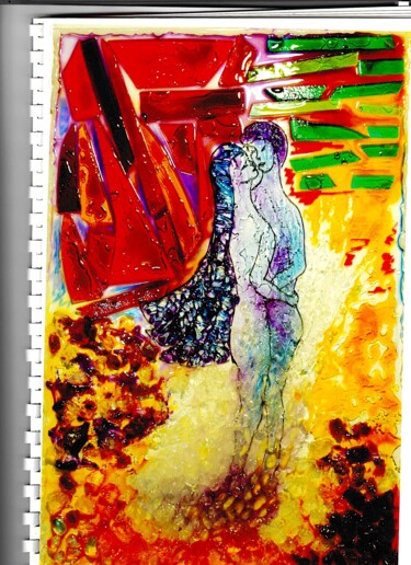 Peinture intitulée "StValentin 001" par Danart, Œuvre d'art originale, Résine