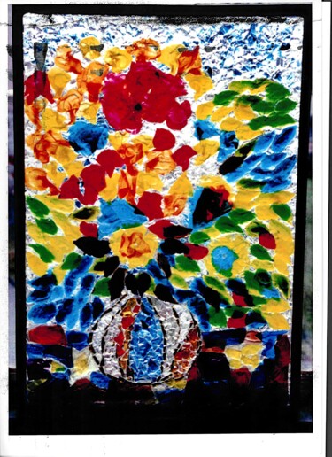 Peinture intitulée "bouquet de fleurs 0…" par Danart, Œuvre d'art originale, Résine