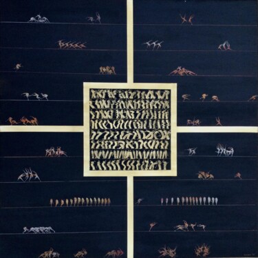 「Les inflexibles 1」というタイトルの絵画 Roland  Bousquetによって, オリジナルのアートワーク, アクリル