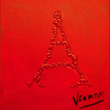 Painting titled "I feel red" by Vionne, Original Artwork, Acrylic Mounted on Wood Stretcher frame