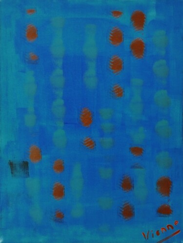 Peinture intitulée "Modernité en bleu" par Vionne, Œuvre d'art originale, Acrylique Monté sur Châssis en bois