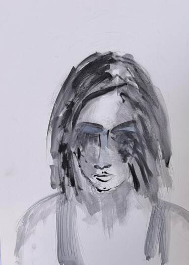 Dessin intitulée "Songe adolescent" par Jean Marc Bramy, Œuvre d'art originale, Aquarelle