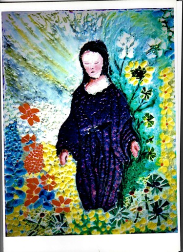 Peinture intitulée "Bernadette 001" par Danart, Œuvre d'art originale, Résine
