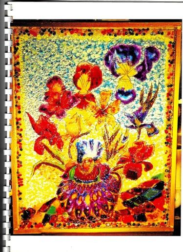 Peinture intitulée "LesIris 001" par Danart, Œuvre d'art originale, Résine