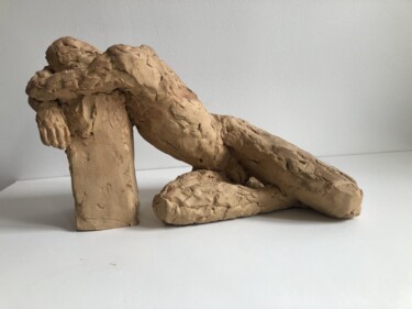 "L'abandon" başlıklı Heykel Dominique Ganiage tarafından, Orijinal sanat, Kil