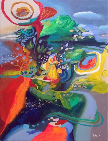 Painting titled "Singulier voyage" by Philippe Abril, Original Artwork, Acrylic