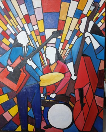Peinture intitulée " Slow. " par Esdez, Œuvre d'art originale, Tissu
