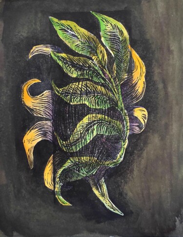 Dessin intitulée "Série " Les Entrela…" par Delphine Epron, Œuvre d'art originale, Aquarelle