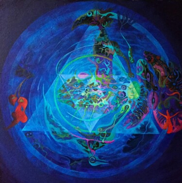 Peinture intitulée "Yang-tri" par Christophe Challier, Œuvre d'art originale, Huile