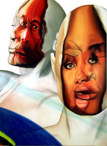 绘画 标题为“Face FS22 There are…” 由Christophe Avella Bagur, 原创艺术品, 油