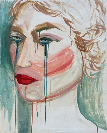 Peinture intitulée "Pleureuse, série Ma…" par Aude Monier, Œuvre d'art originale, Acrylique