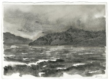 Disegno intitolato "Algöfjorden (Suède,…" da Yann Bagot, Opera d'arte originale, Inchiostro