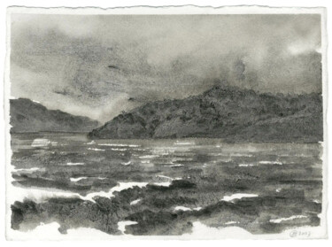 Drawing titled "Algöfjorden (Suède,…" by Yann Bagot, Original Artwork, Ink