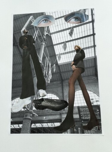 Collages intitulée "Nouveau départ Gare…" par Lielie Sellier, Œuvre d'art originale, Collages