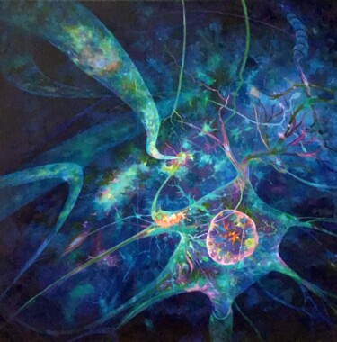 Peinture intitulée "Coosmose" par Christophe Challier, Œuvre d'art originale, Huile