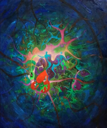 Pittura intitolato "Notre-ile-us" da Christophe Challier, Opera d'arte originale, Olio