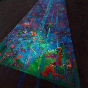 Peinture intitulée "Eden" par Christophe Challier, Œuvre d'art originale, Huile