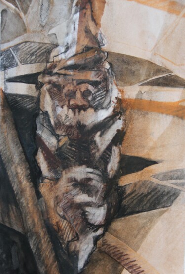 Tekening getiteld "CHRYSALIDE II" door Sarah Knill-Jones, Origineel Kunstwerk, Houtskool