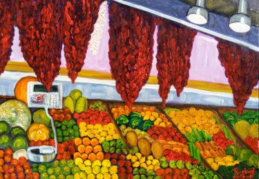 绘画 标题为“Barcelone marché de…” 由Raphael Le Goff, 原创艺术品, 丙烯