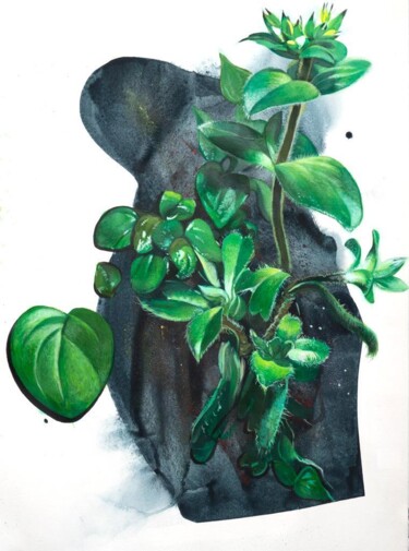 Peinture intitulée "Trottoir 1" par Pascal Bruandet, Œuvre d'art originale, Acrylique