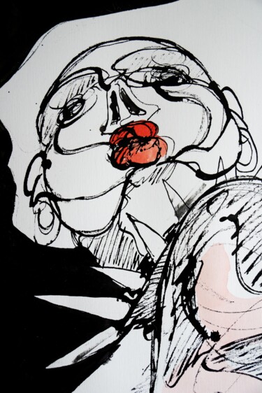 Drawing titled "“THE GODDESS OF THE…" by Vicente Occhionero, Original Artwork, Ink