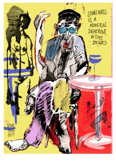 Zeichnungen mit dem Titel "“LONELINESS IS A MI…" von Vicente Occhionero, Original-Kunstwerk, Tinte