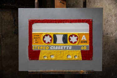 Schilderij getiteld "SMALL K7 RED 60 AUD…" door Xoual, Origineel Kunstwerk, Acryl