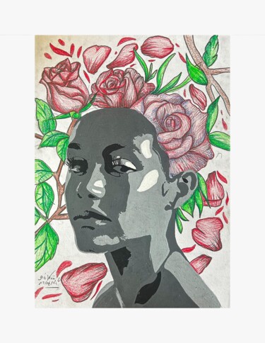 Dibujo titulada "la vie en rose" por Giovanni.D, Obra de arte original, Lápiz
