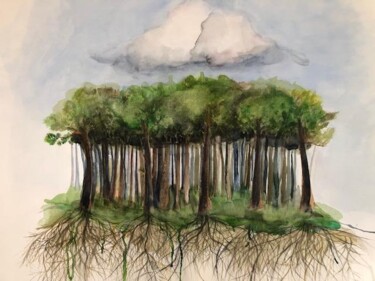 "Vision de la forêt" başlıklı Resim Lydia Morano tarafından, Orijinal sanat, Suluboya