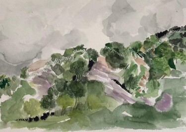 Disegno intitolato "Montagne4" da Lydia Morano, Opera d'arte originale, Acquarello