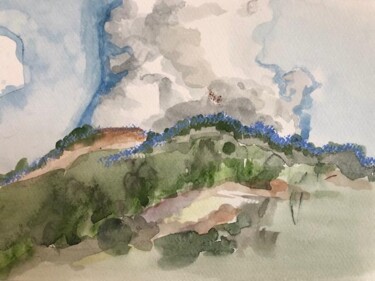 Рисунок под названием "Montagne2" - Lydia Morano, Подлинное произведение искусства, Акварель