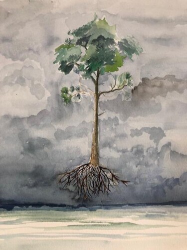 Dibujo titulada "Envol " por Lydia Morano, Obra de arte original, Acuarela