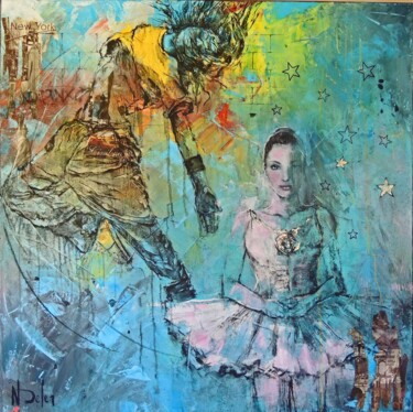 Collages getiteld "PHÉNOMÈNES" door Ndefer, Origineel Kunstwerk, Acryl Gemonteerd op Frame voor houten brancard
