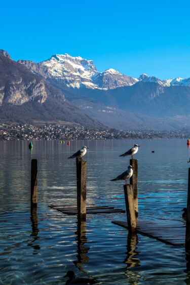 Printmaking titled "Lac d’Annecy " by Denis Larzul, Original Artwork, Digital Print