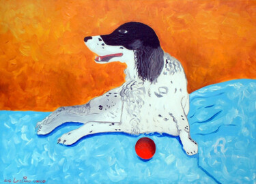 Peinture intitulée "Setter" par Aurelio Nicolazzo, Œuvre d'art originale, Huile