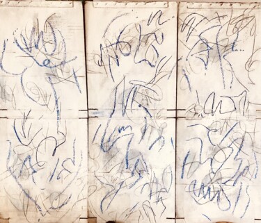 "Tryptique Ecritures…" başlıklı Tablo Nicole Grenot tarafından, Orijinal sanat, Karton