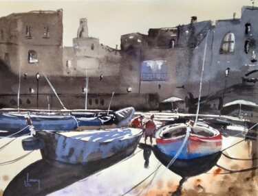 Disegno intitolato "Puglia" da Laurent Lancry, Opera d'arte originale, Acquarello