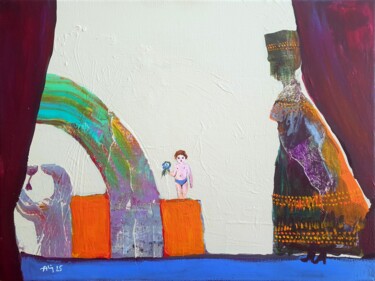 Schilderij getiteld "Petit prince" door Philippe Abril, Origineel Kunstwerk, Acryl