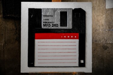 绘画 标题为“RED FLOPPY DISK” 由Xoual, 原创艺术品, 丙烯