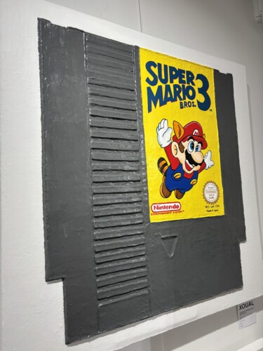 Schilderij getiteld "CARTOUCHE NES SUPER…" door Xoual, Origineel Kunstwerk, Acryl Gemonteerd op Frame voor houten brancard