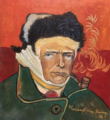 绘画 标题为“Vincent Van Trump” 由Ateliermf12, 原创艺术品, 木