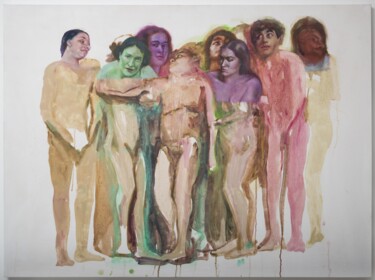 绘画 标题为“LE GROUPE” 由Denis Orhant, 原创艺术品, 油