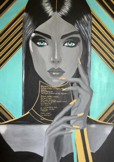 Pittura intitolato "Closer" da Vicky-May Giraud, Opera d'arte originale, Acrilico Montato su Telaio per barella in legno