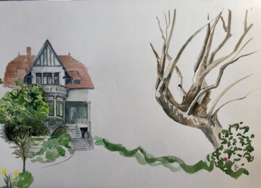 Рисунок под названием "Chez Vero" - Lydia Morano, Подлинное произведение искусства, Акварель
