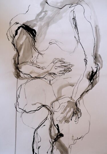 Disegno intitolato "Nue I" da Catherine Szleper, Opera d'arte originale, Inchiostro