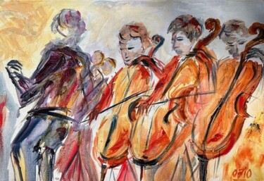 Pittura intitolato "Quartett" da Obio, Opera d'arte originale, Olio
